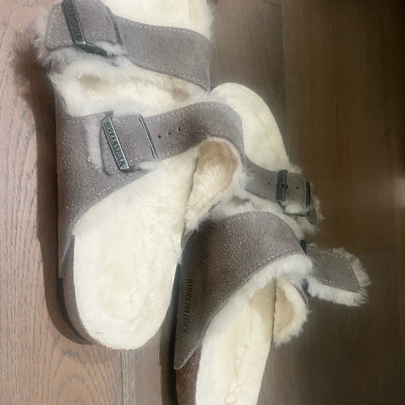 Birkenstock Arizona Teddy Split grey and white size 40 - Picture 4 of 4